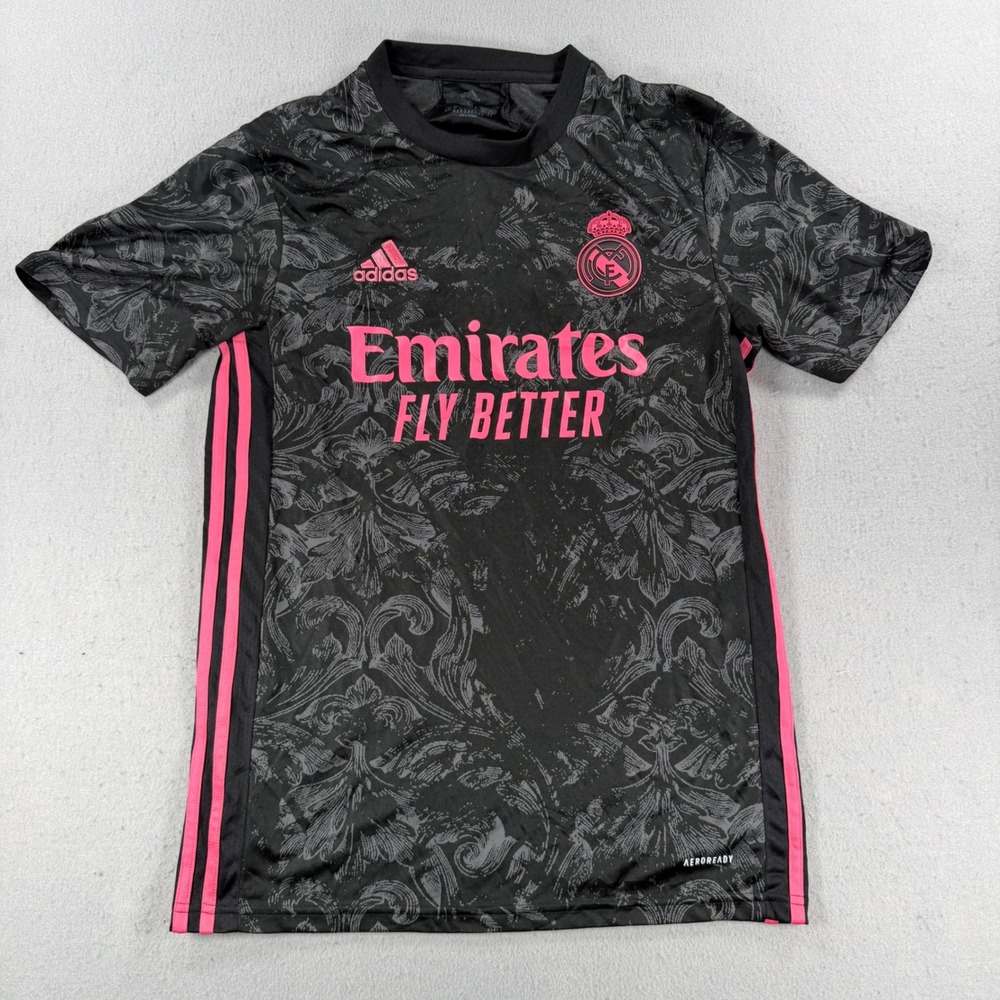 Adidas Real Madrid 2020-21 Third Jersey Black Pink Aeroready Small